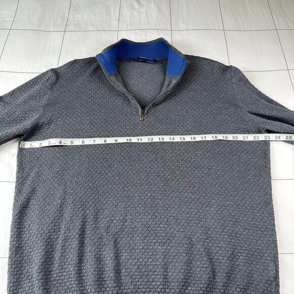 Luchiano Visconti Sweater Mens Large Gray Sports Edition Quarter Zip Knit Casual - Picture 7 of 8